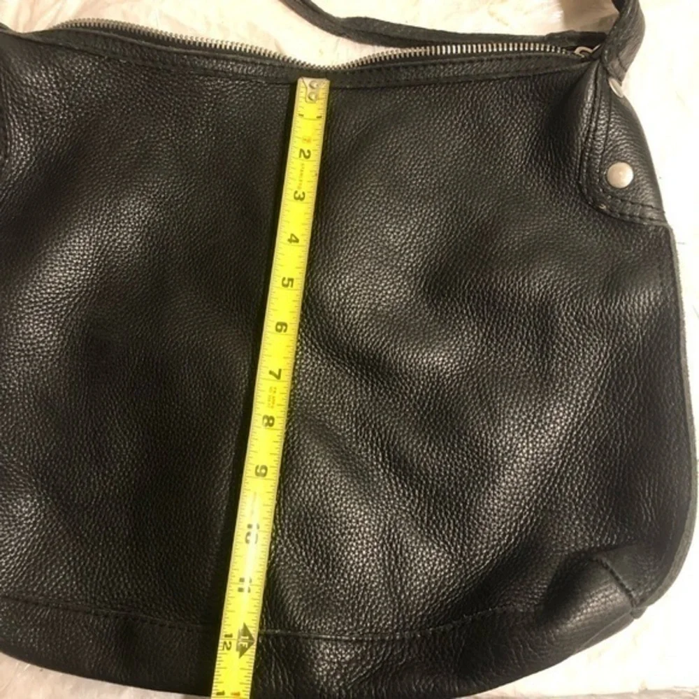 Lucky brand black pebbled leather hobo bag